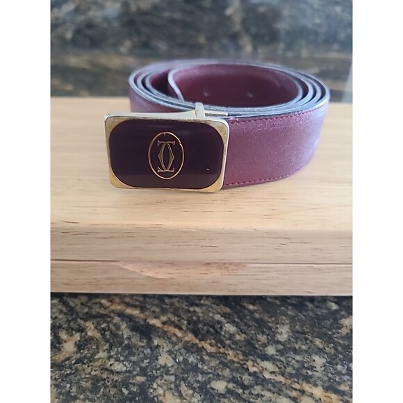 Vintage Iconic Cartier Mastline "Double C" Logo belt & buckle 1980’s Mens Wear - Picture 1 of 7